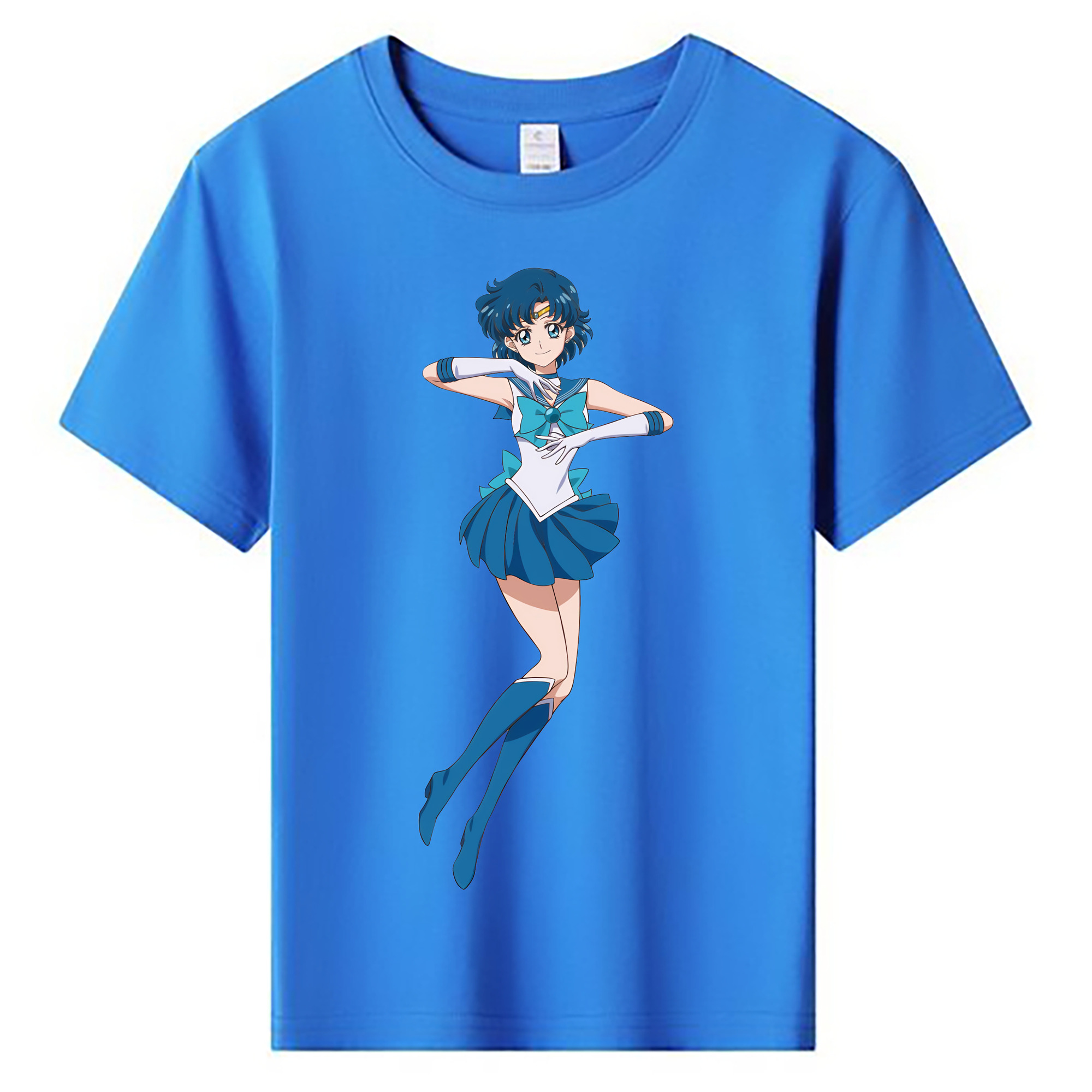 （画像用） 美少女戦士セーラームーン 水野 亜美 みずの あみ Sailor Moon Mizuno Ami 綿100％キッズTシャツ（フロントプリント）